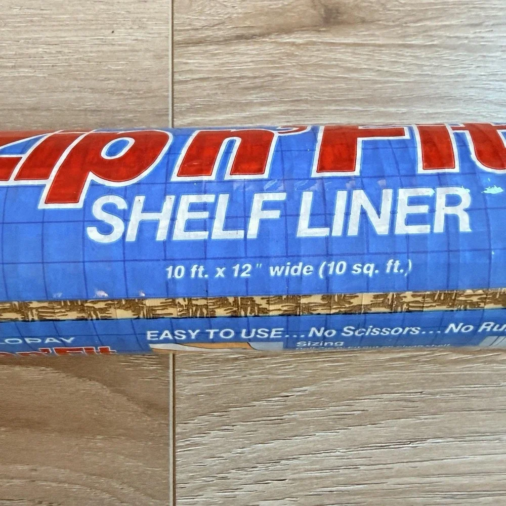 Zip-N-Fit 10 Ft By 12 Inches Brown Adhesive, Ribbed Drawer Liner New 2 Packs